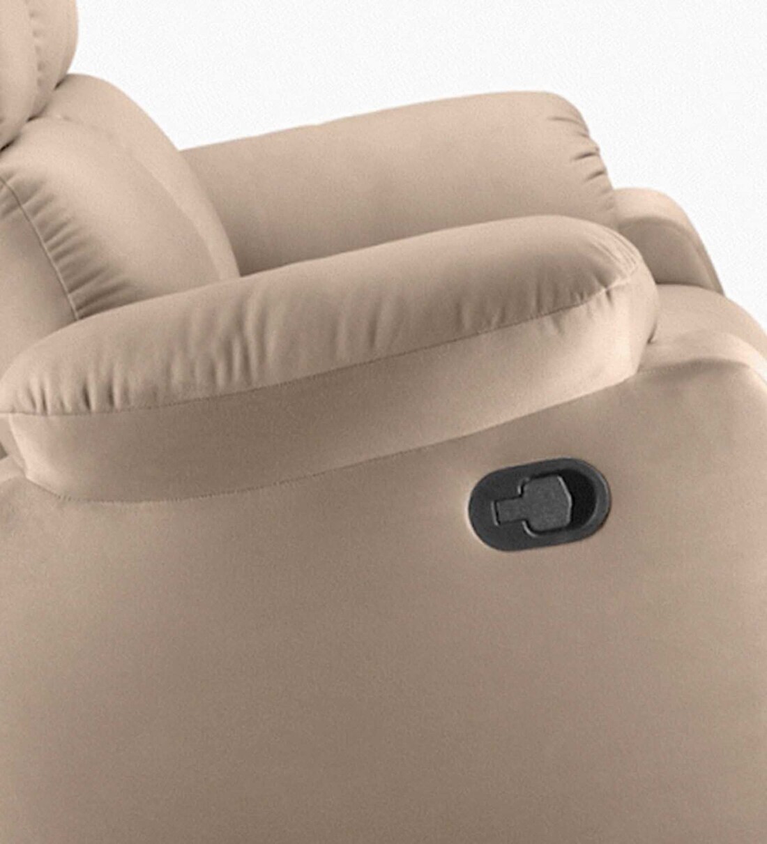 Buy Helios Fabric Manual 1 Seater Recliner in Beige Colour by Little Nap Designs Online Manual