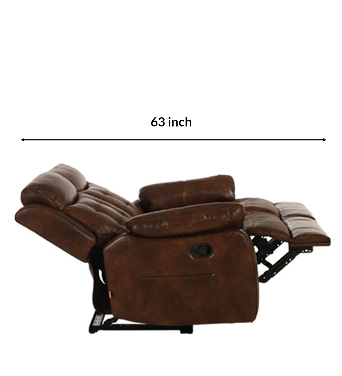 Buy Hemingway Leatherette Manual 3 Seater Recliner in Chcolate Brown