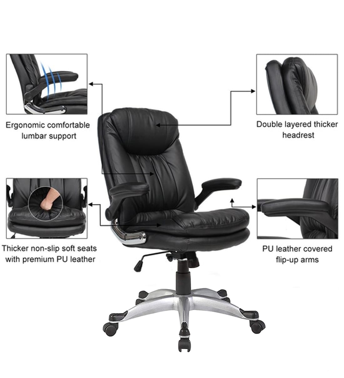 Buy Herp Executive Chair in Black Colour at 35 OFF by Workspace