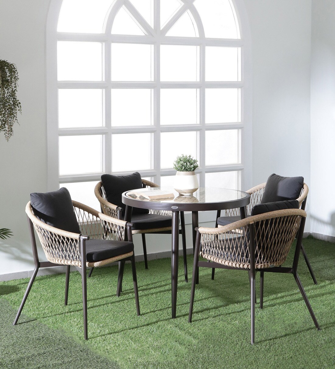 Buy Herper Aluminium Outdoor Dining Set in Cream Colour at 34 OFF by