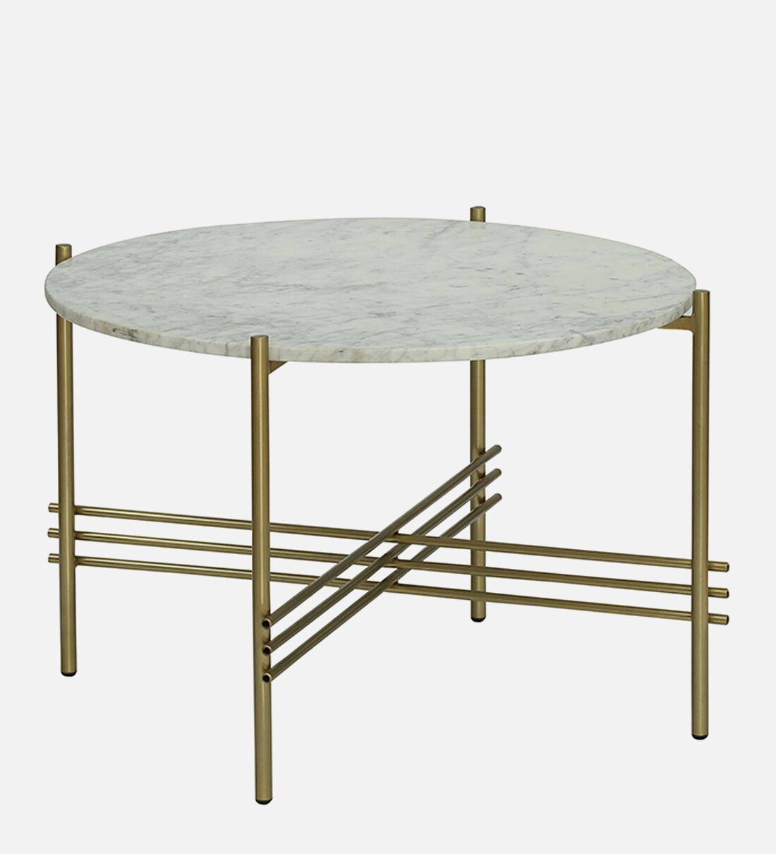 Buy Hesin Metal Coffee Table With Marble Top In Gold Colour By