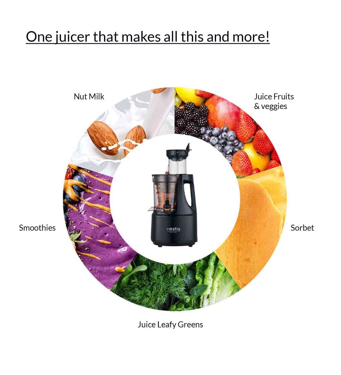 Buy Hestia Appliances NutriMax Cold Press Juicer Black Online