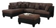 Heather Fabric RHS Sectional Sofa ( 3+ Lounger) in Brown & Black Colour