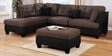 Heather Fabric RHS Sectional Sofa ( 3+ Lounger) in Brown & Black Colour