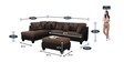 Heather Fabric RHS Sectional Sofa ( 3+ Lounger) in Brown & Black Colour
