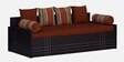 Hena Fabric Sofa Cum Bed in Rust & Brown Colour