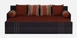 Hena Fabric Sofa Cum Bed in Rust & Brown Colour