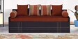 Hena Fabric Sofa Cum Bed in Rust & Brown Colour
