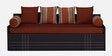 Hena Fabric Sofa Cum Bed in Rust & Brown Colour