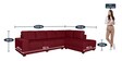 Henry LHS 3 Seater Sofa with Lounger in Garnet Red Colour
