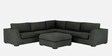 Henry Velvet L Shape Sofa in Gray Colour