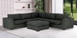 Henry Velvet L Shape Sofa in Gray Colour