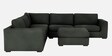 Henry Velvet L Shape Sofa in Gray Colour