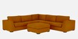 Henry Velvet L Shape Sofa in Orange Colour