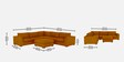 Henry Velvet L Shape Sofa in Orange Colour