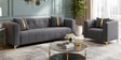 Heritage Tufted Velvet Fabric 3+1 Seater Sofa Set In Grey Colour Heritage Tufted Velvet Fabric 3+1 Seater Sofa Set In Grey Colour