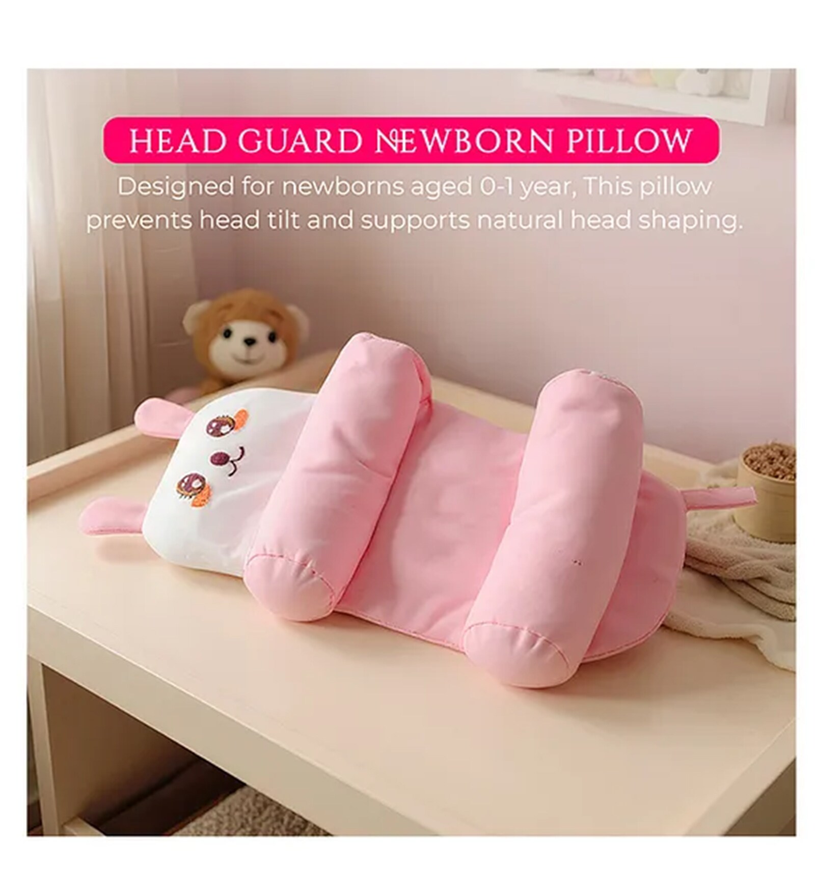 Pink Head Guard Mustard Rai Pillow
