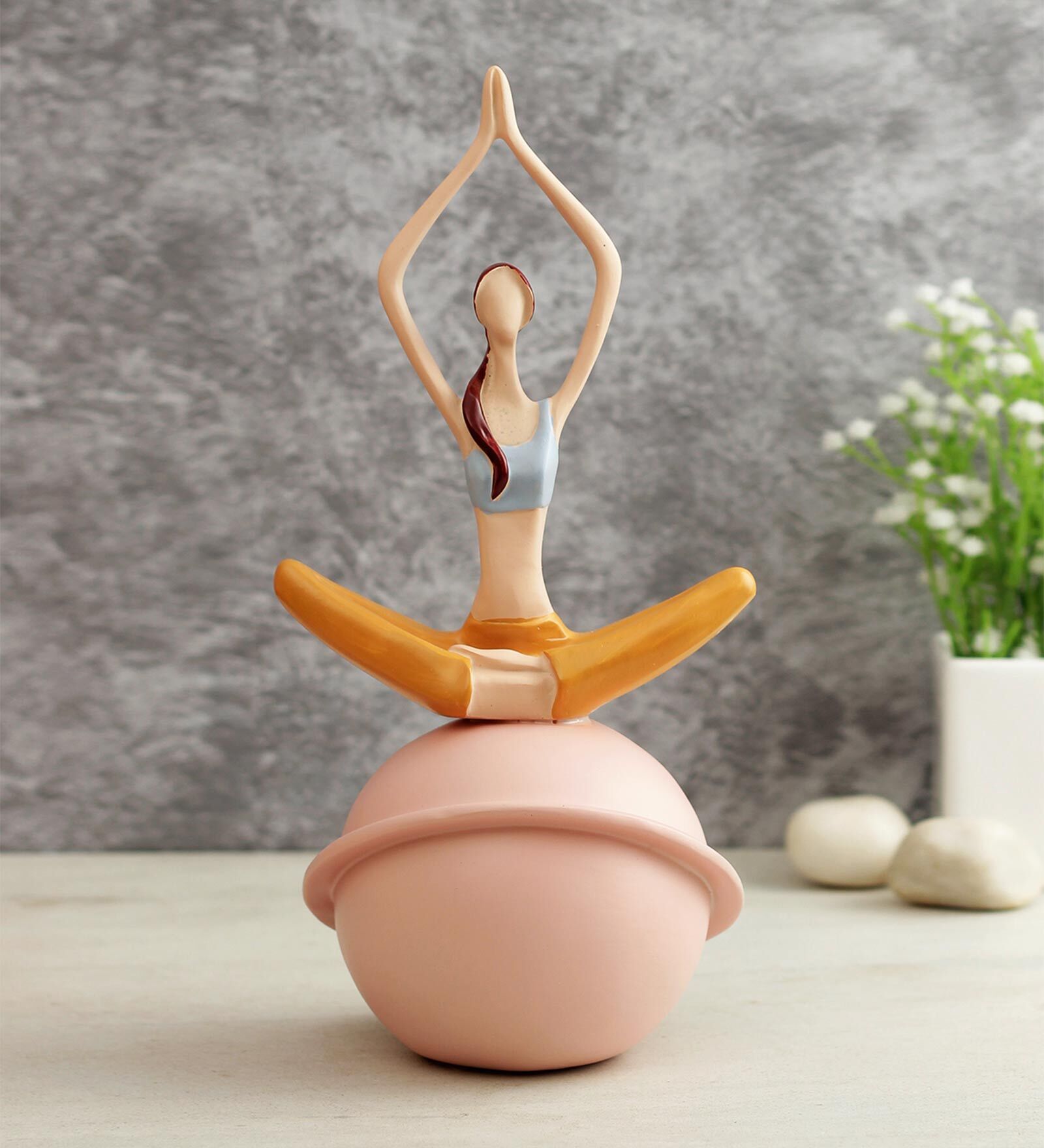 Healthy Yoga Pose Figurine in Resin