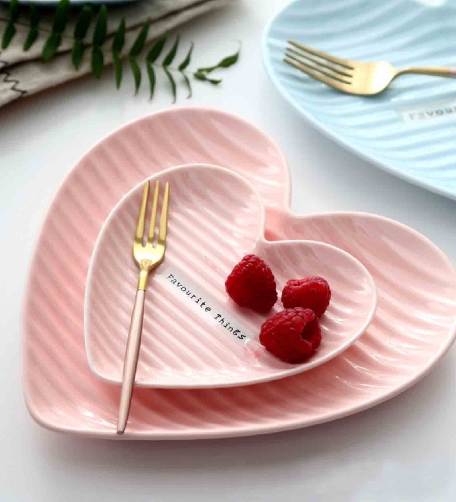 Heart 5 Inch Pink Ceramic Quarter Plate