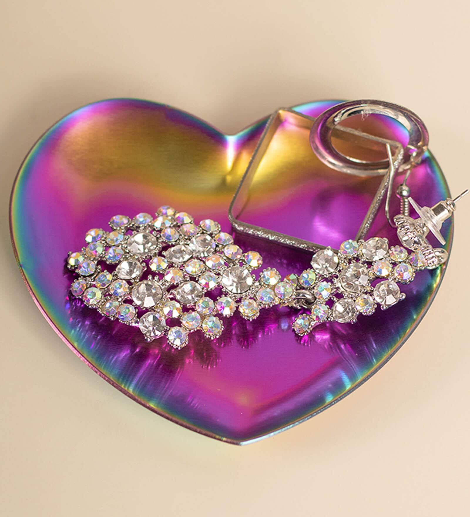 Buy Heart Shaped Stainless Steel Jewellery Holder Tray By Market 99 at