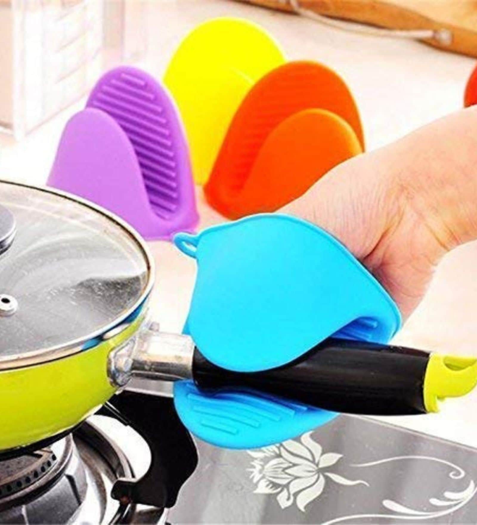 Heat Safe Collection Non Slip Heat Resistant Silicone Pot Holder Mittens