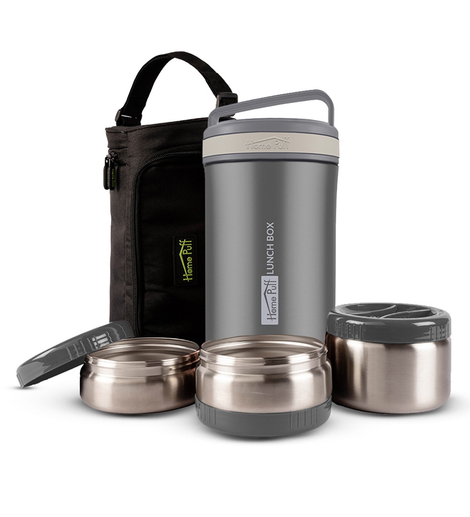 Heatpro Grey Stainless Steel Lunch Box