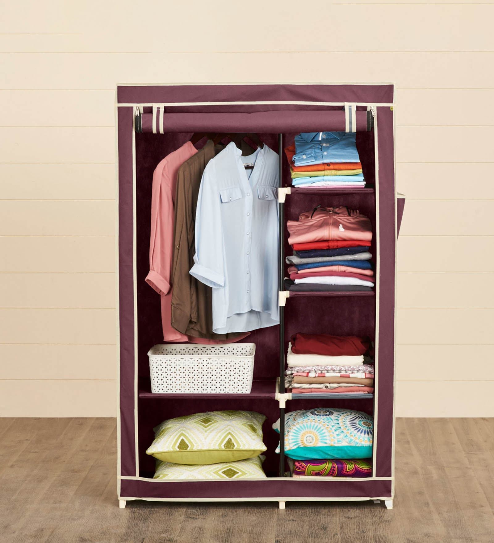 Helios Collapsible 6 Tier Wardrobe in Purple Colour