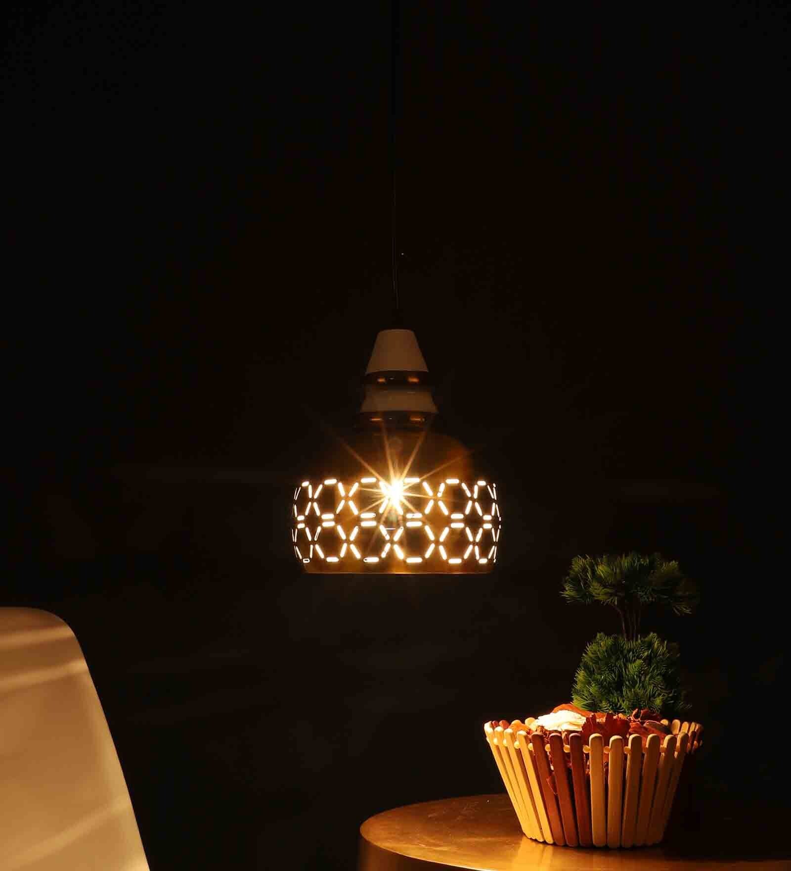 Bayley Helmet Gold Metal Hanging Light