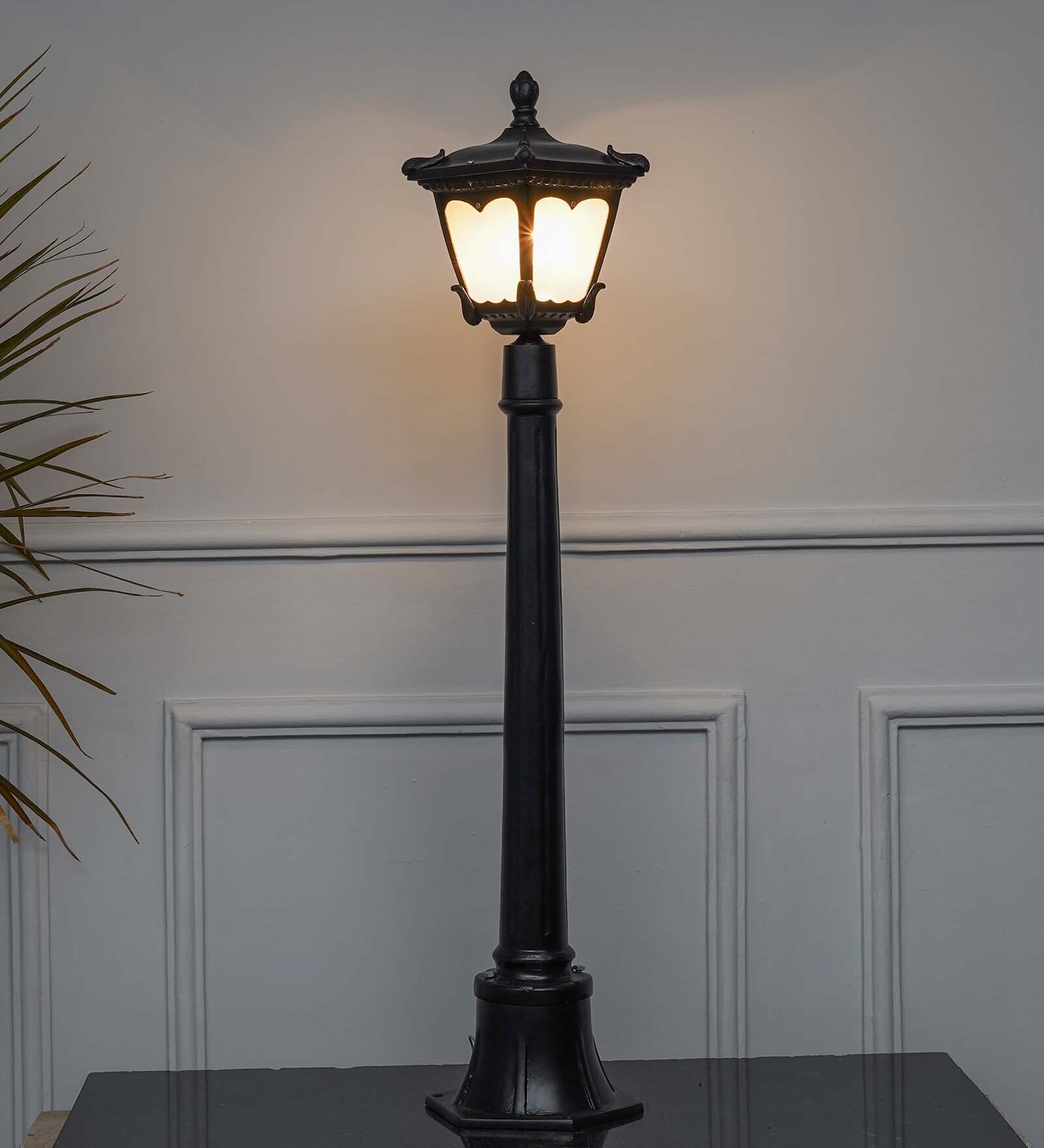 Helsingor Single Light Outdoor Bollard Light In Black Finish