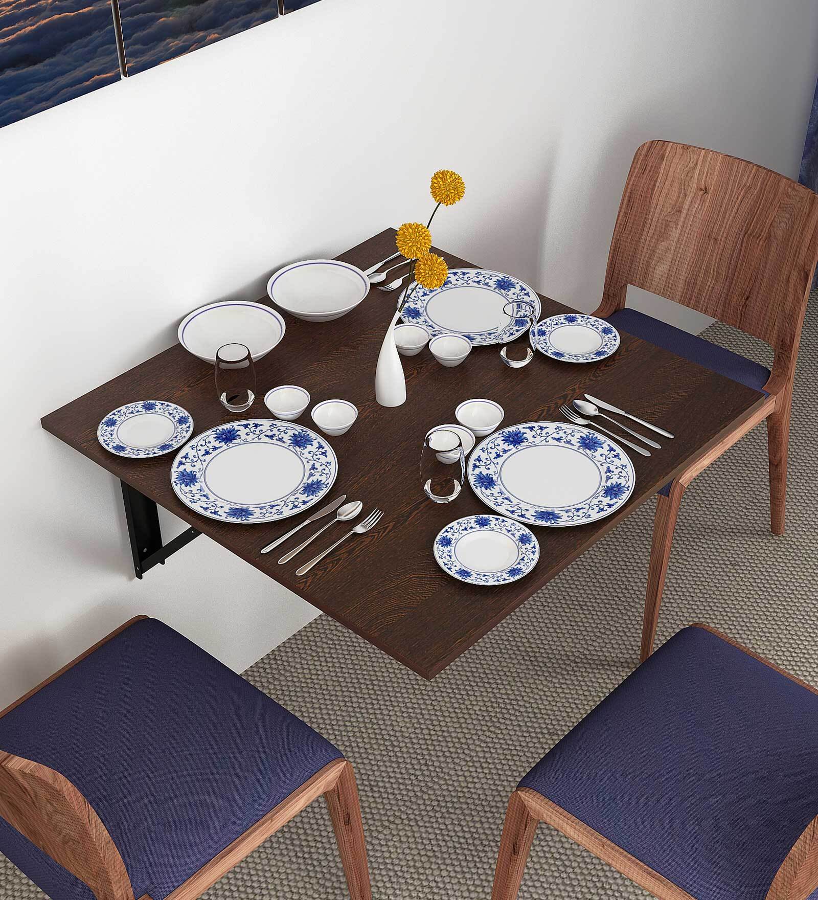 Buy Hemming 2 Seater Wall Mount Dining Table in Wenge Finish at 37 OFF