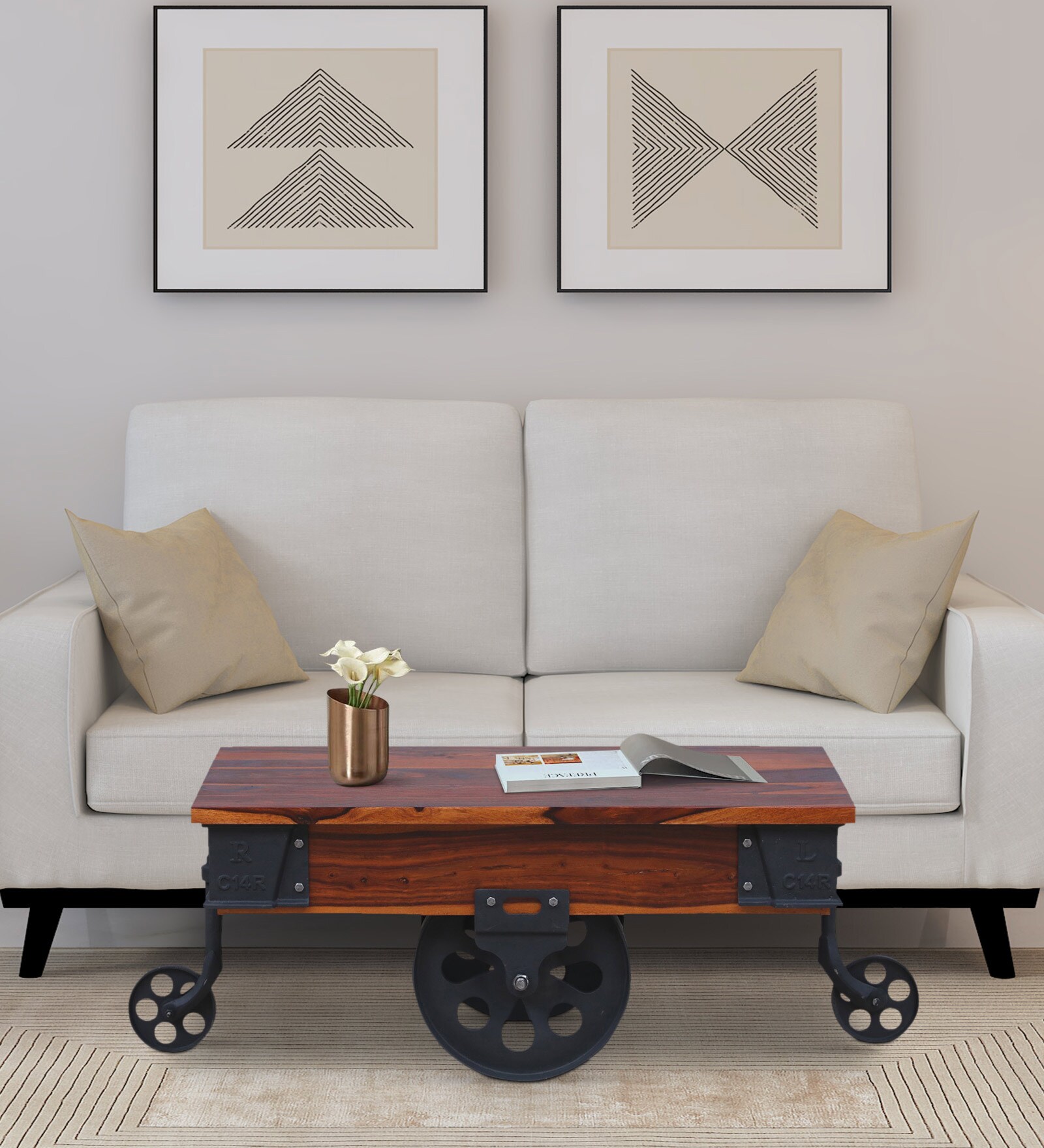 Hemphill Solid Wood Coffee Table In Honey Oak Finish