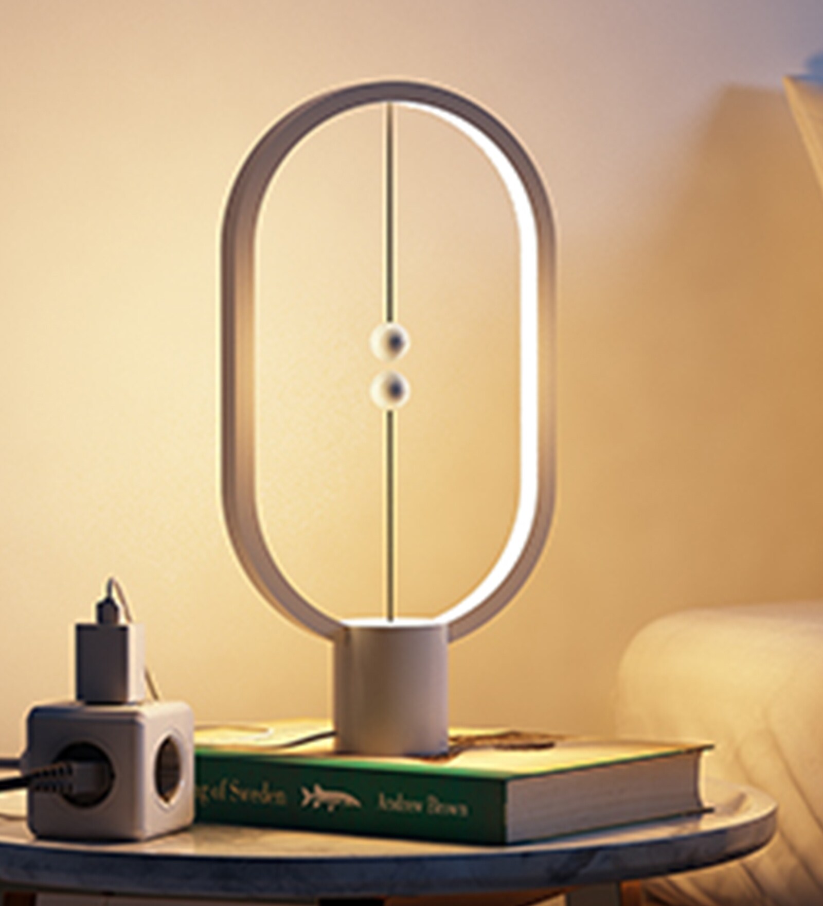 Heng Balance White ABS Plastic LED Table Lamp