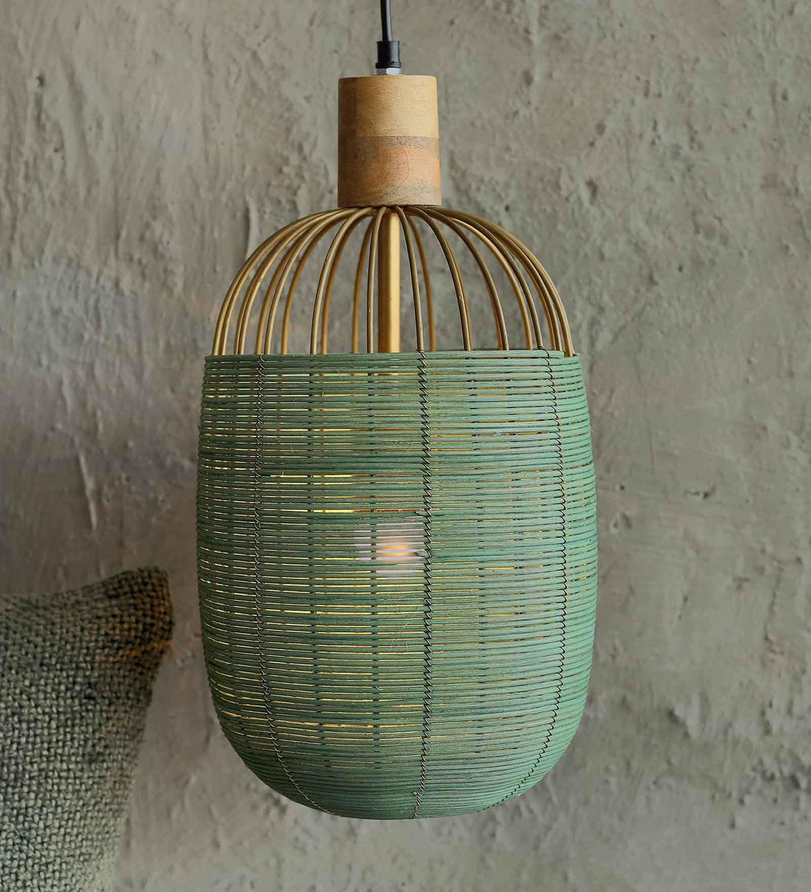Henka Green Hanging Lamp Tall