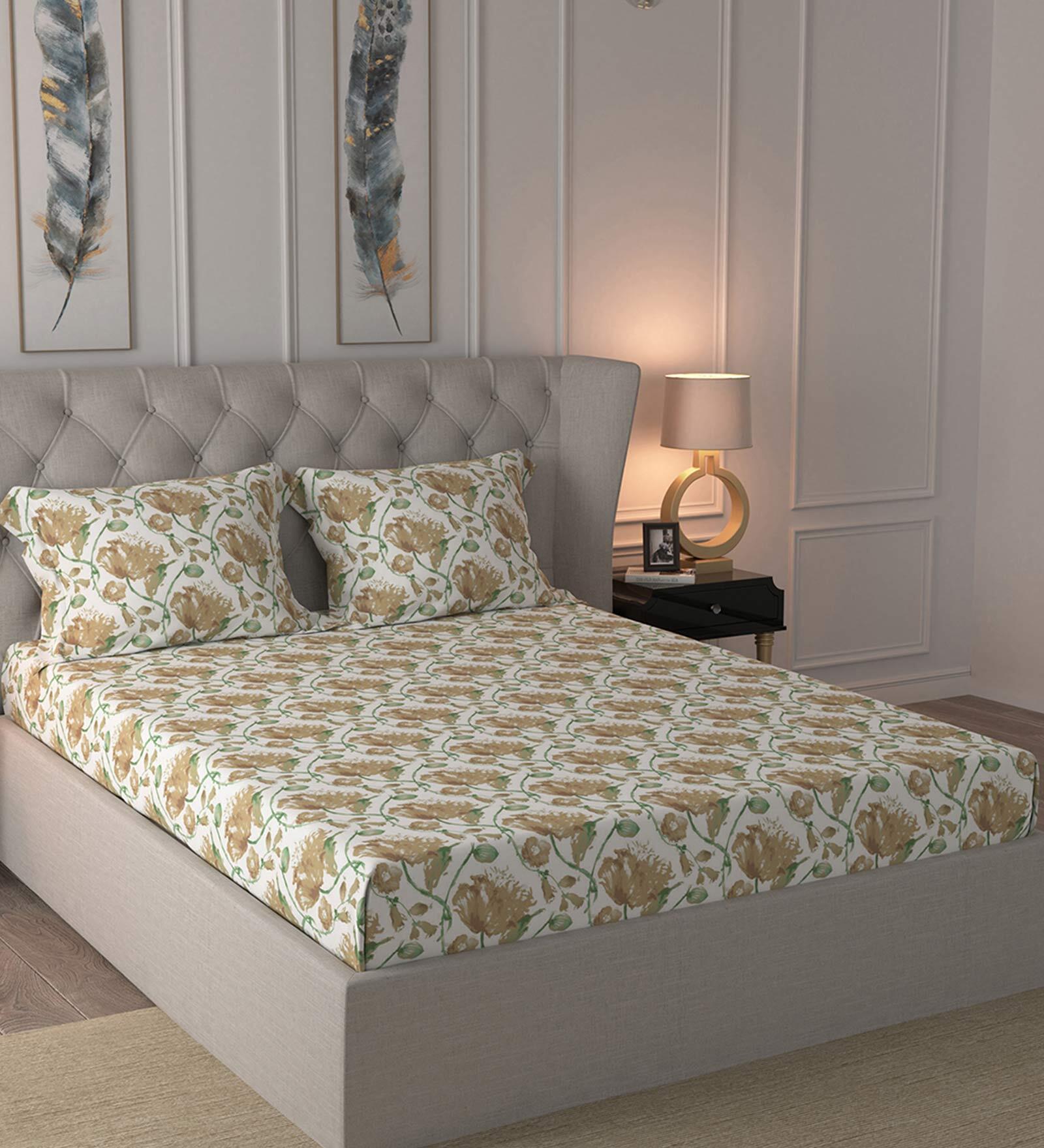 Hermosa Painterly Floral Beige 5PC Bed Bath Set