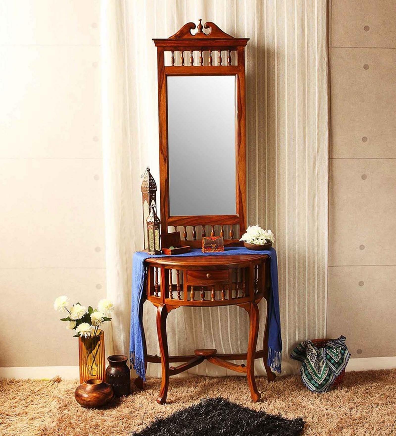 Buy Hertford Dressing Table in Provincial Teak Finish on Rent Online