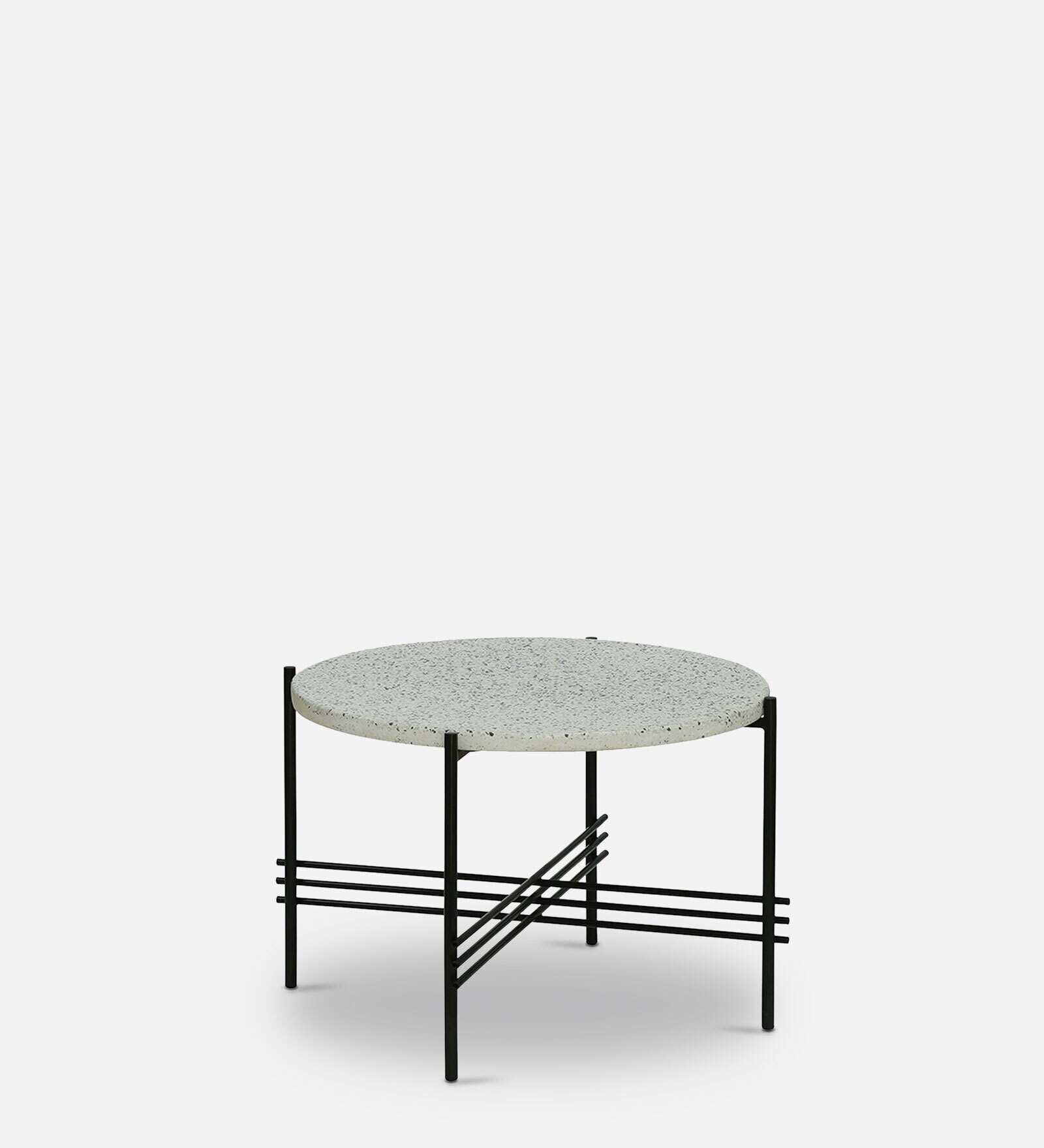 Hesin Metal Coffee Table With Terrazzo Top In Black Colour