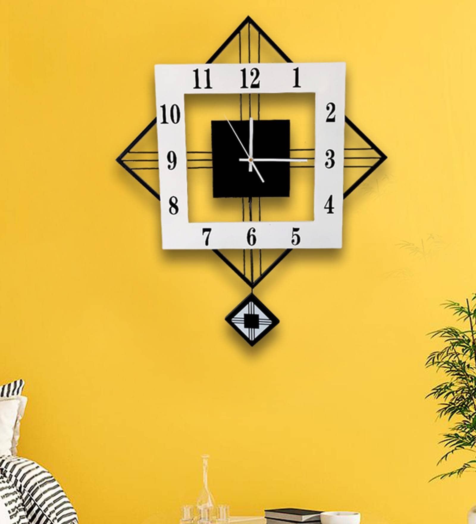 White Fibre Hexagon Silent Novelty Wall Clock