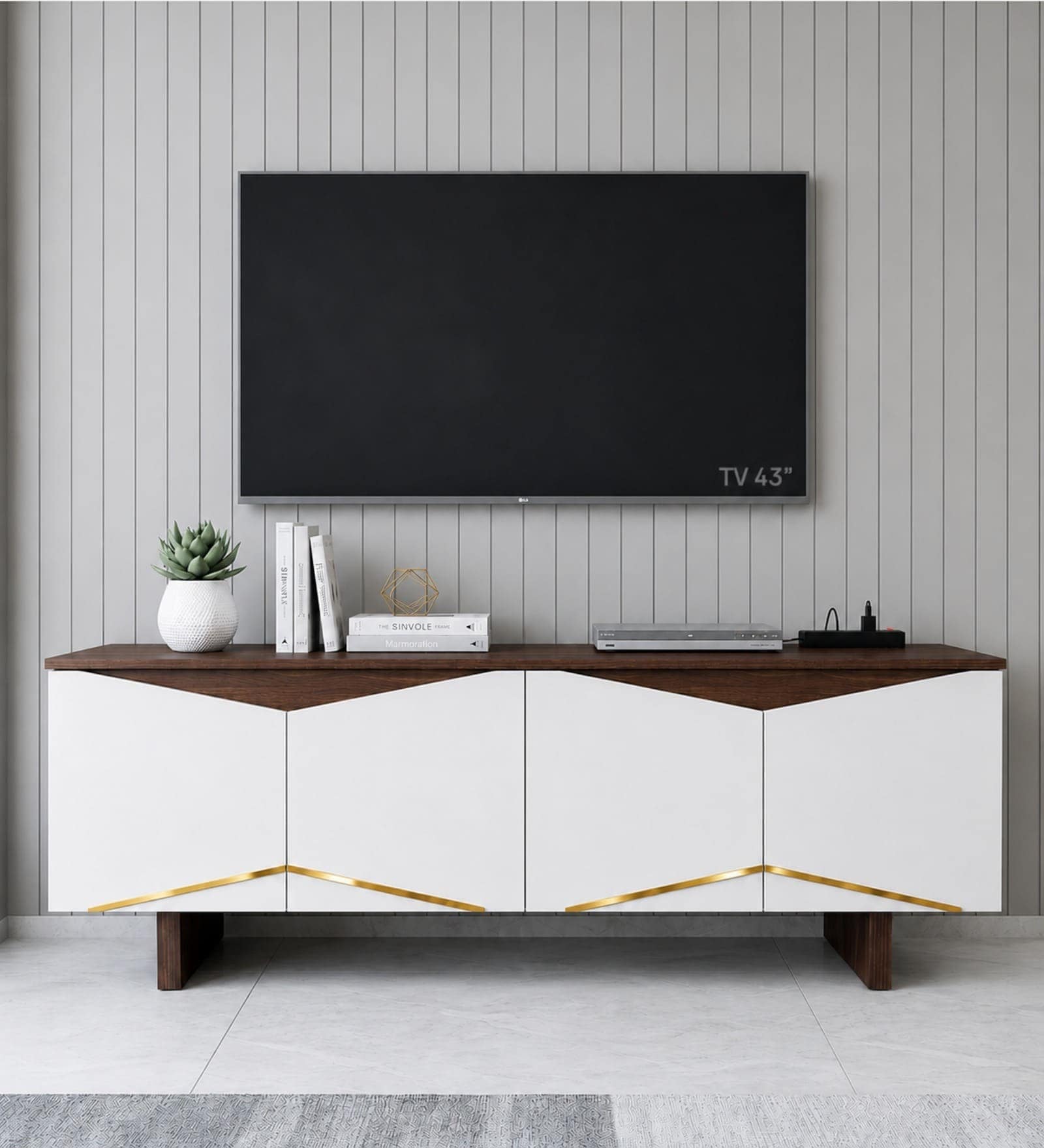 HexaLuxe TV Unit White Finish