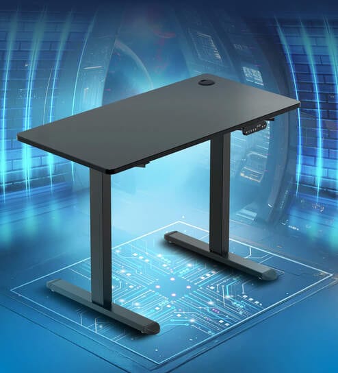 Height Adjustable Desk In Black Colour