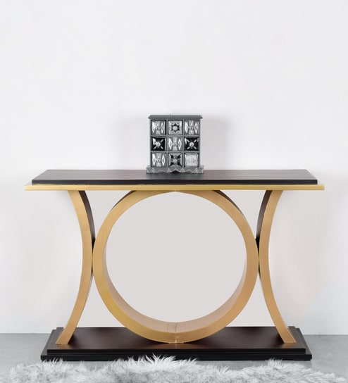 Hele Console Table In Black & Gold Colour