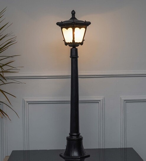 Helsingor Single Light Outdoor Bollard Light In Black Finish