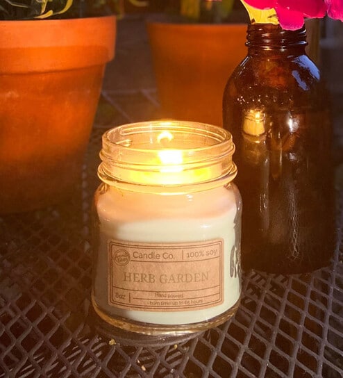 Herb Garden Aroma 8Oz Glass Jar Scented Candle