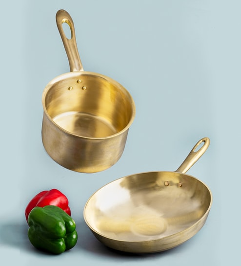 Bronze 10 Inch/1.8 Litre Frying Pan & 7.6 Inch/2Litre Sauce Pan Combo Set of 2