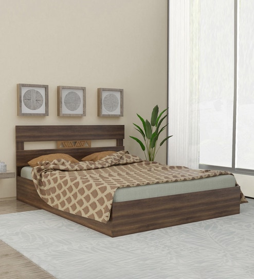 Hestia Queen Size Bed in Walnut Finish