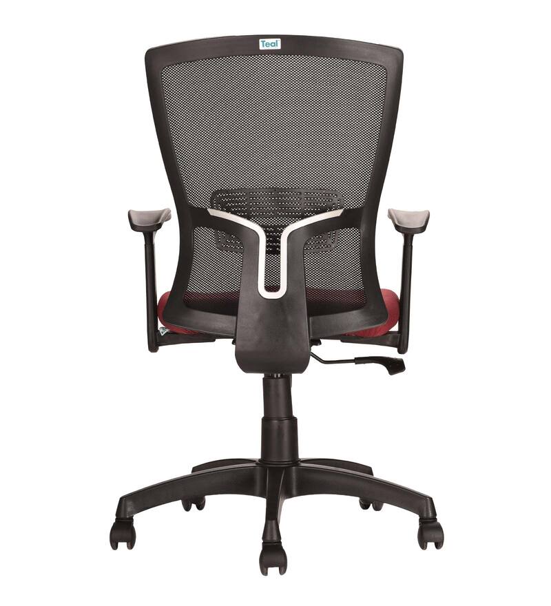 Buy Hector Mid Back Ergonomic Office Chair in Maroon Colour by Teal
