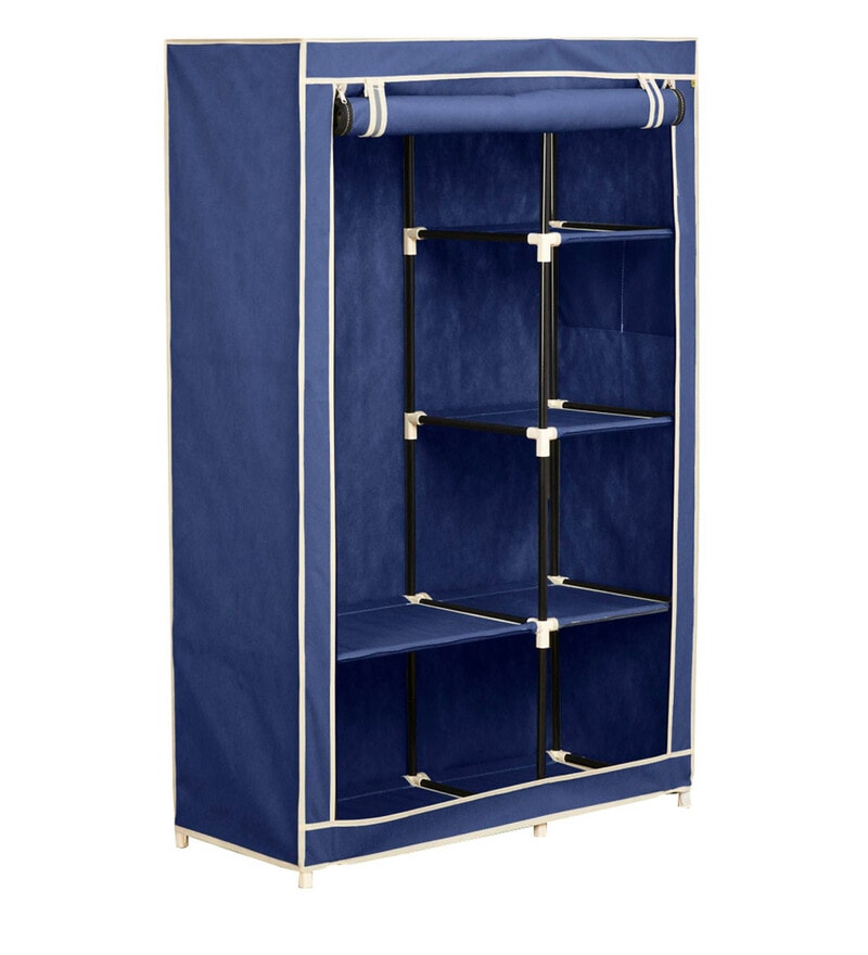 Buy Helios Collapsible 6 Tier Wardrobe in Blue Colour by Home Centre ...