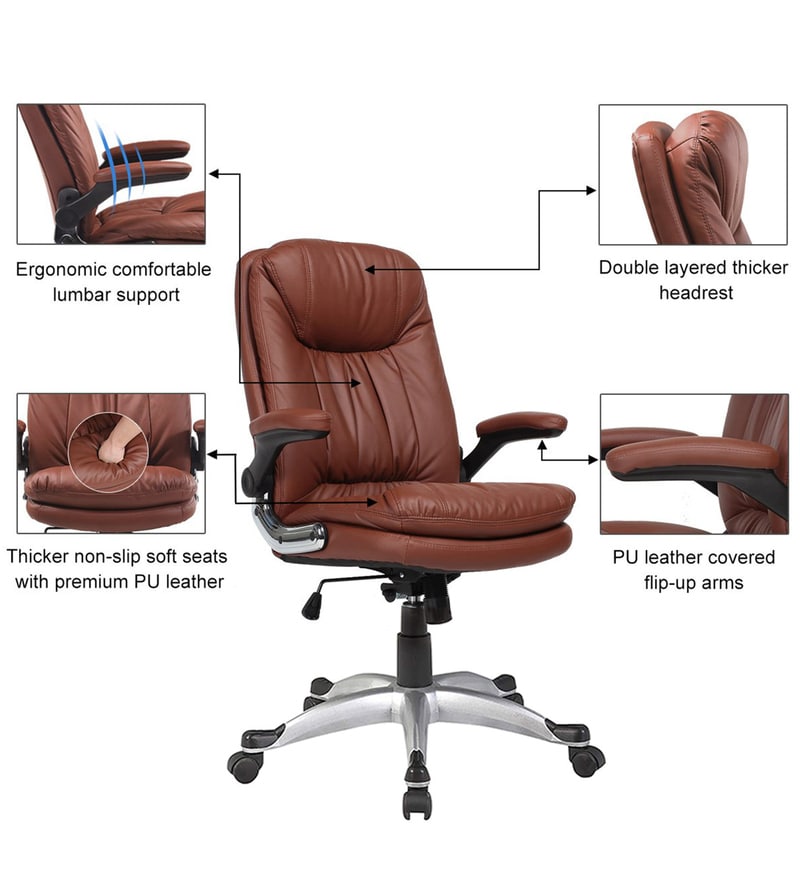 herp executive chair in brown colour