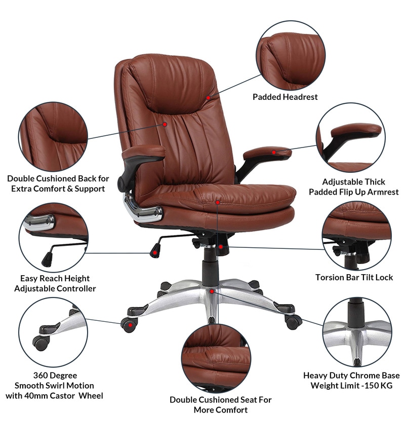 herp executive chair in brown colour