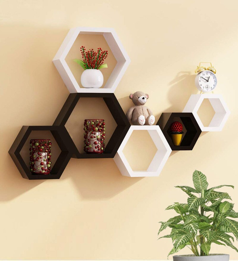 Black Hexagon Wall Shelf Mirror Mirror Ideas