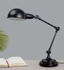 Maurice Black Study Lamp With Metal Base